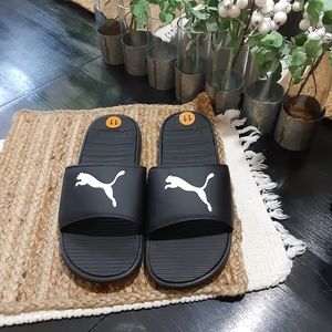 Sale! Men's Puma sliders black white sandals